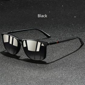 Fashion Colorful stripes Vintage Square Sunglasses For Men Women Driving Fishing Brand Designer Sun Glasses Man UV400 Eyewear (Lenses Color: black)