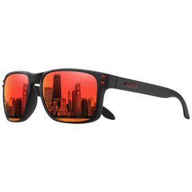 Men's Sunglasses Polarized Sunglasses for Men Women Sports Driving Fishing Glasses UV400 Protection (Lenses Color: 9102-Black-Orange)