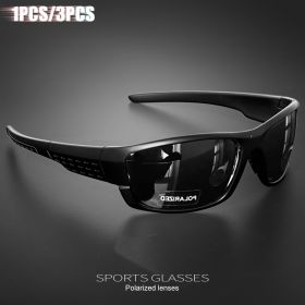 1PCS/3PCS Polarized Sports Sunglasses for Outdoor Fishing, Travel, Running, Driving - High-Quality Photochromic Lens Anti-Glare (Lenses Color: C1 black)