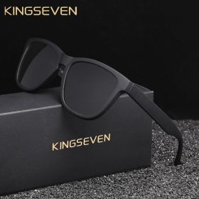 KINGSEVEN Fashion Sunglasses Polarized UV400 Women Glasses Male Female Ultralight TR90 Fishing Driving TR90 1PACK Eyewear (Lenses Color: Black Gray)