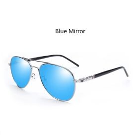 Fashion Aviator Polarized Sunglasses For Men Women Pilot Driving Fishing Metal Sun Glasses Luxury Brand Designer Eyewear UV400 (Lenses Color: 209(Blue Mirror))
