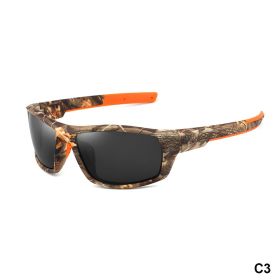 Outdoor Polarized Sunglasses Colorful Camouflage Sport Fishing Riding Glasses Beach Sun Glasses Men Women Shade Eyewears UV400 (Lenses Color: C3, Frame Color: As Picture)