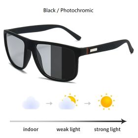 Fashion Photochromic Polarized Sunglasses Men Women Vintage Square Men's Sun Glasses Brand Designer Driving Fishing UV400 Shades (Lenses Color: Black - Photochromic)