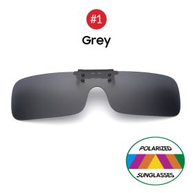VIVIBEE Siamese Men Square Clip on Polarized Night Driving Glasses with Yellow 2023 Fishing Women Sunglasses Clips (Lenses Color: 1 Grey, Frame Color: With Plastic Case)