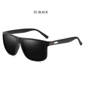 Fashion Vintage Square Polarized Sunglasses Men Women Luxury Brand Designer Men's Sun Glasses Driving Fishing UV400 Eyewear Man (Lenses Color: 199-C(Black))
