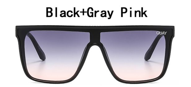 Quay Brand Designer Square Sunglasses Women Fashion Flat Top Nightfall Sunglasses Woman Traveling Shades Female Oculos UV400 (Lenses Color: C4, Frame Color: Without Packing)