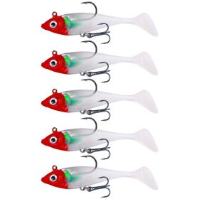 T-Tail Lead Fishing Lure Set for Outdoor Fishing (Type: 5Pcs/Set, Color: Red)
