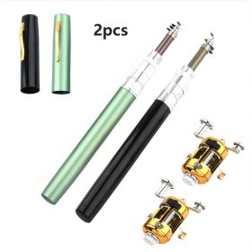 2 Set Pocket-Sized Pen Style Fishing Rod - Compact, Portable, and Ultra-Lightweight for Ice Raft, Bridge (Color: as picture)