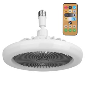Ceiling Fan With Lights Remote Control 9.44in E27 Socket Fanlight with Dimmable Dimming Light Color Brightness 3 Fan Speed Timer Function (Option: Grey)