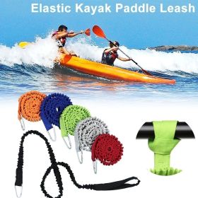 Elastic Leash With Carabiner For Kayak/Canoe Paddle & Fishing Rod; Rowing Boats Accessories (Color: Grey)