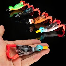 1pc Soft Fishing Lure Duck Artificial Bait With Rotating Legs; Cool Fishing Bait 9cm/11g 3.5in/0.39oz (Color: Green)