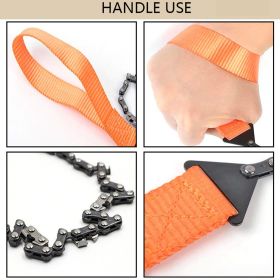 11/33 Teeth Survival Chain Saw Hand ChainSaw Hand Steel Wire Saw Outdoor Wood Cutting Emergency Wire Kits Camping Hiking Tool (Teeth Per Inch: 11 Teeth)