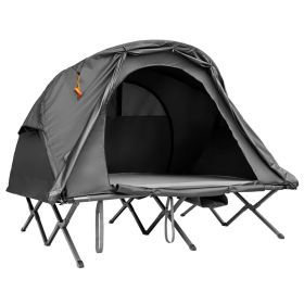 2-Person Outdoor Camping Tent with External Cover (Color: Gray)