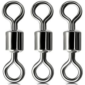 100pcs/pack Stainless Steel Rolling Swivel Connector; 30Lb-1322 Lb High Strength Fishing Rolling Barrel Swivels Fishing Tackle Accessories For Saltwat (size: 10#, 30lb)