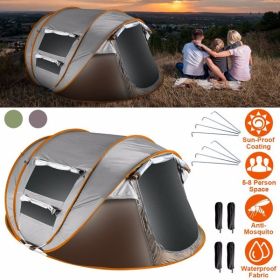 5-8 Person Pop Up Tent Automatic Setup Camping Tent Waterproof Instant Setup Tent with 4 Mosquito Net Windows Carrying Bag for Hiking Climbing Adventu (Color: as picture)
