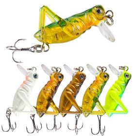 Fishing Bionic Grasshopper Lure; Wobbler Hard Bait For Freshwater 3g/0.11oz 35mm/1.38in (Color: Color-E)