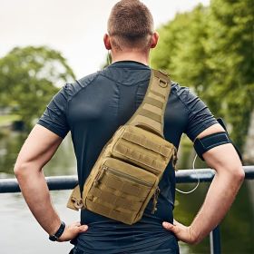 7L Large Capacity Adjustable Tactical Men's Chest Bag Outdoor Cycling Camping Waterproof Hiking Portable Waist Bag Outdoor Sports Shoulder Crossbody B (Color: Black)